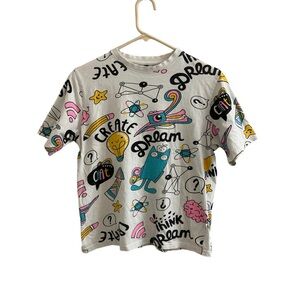 The Dry State Super Cool Doodle Graphic T-shirt Womens Medium Short Sleeve